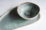 Turquoise  handmade breakfast bowl, natural minimal nordic | Dinnerware by Laima Ceramics. Item composed of stoneware in minimalism or rustic style