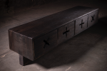Obsidian Console | Burned Solid Oak – Plain or Figured | Console Table in Tables by NO AGE FURNITURE STUDIO