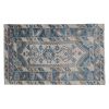 Distressed Turkish Oushak Blue Rug 3'7" X 5'11" | Area Rug in Rugs by Vintage Pillows Store. Item composed of cotton