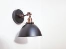 Bedside Adjustable Reading Wall Light, Black & Antique Brass | Sconces by Retro Steam Works. Item composed of fabric and brass in mid century modern style