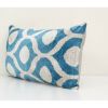 14" x 28" Ikat Blue Polka Dot Pillow Pillow Cover | Sham in Linens & Bedding by Vintage Pillows Store. Item made of cotton
