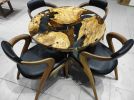 Living Edge Round Dining Table, Kitchen table,Clear Epoxy | Tables by LuxuryEpoxyFurniture. Item composed of wood and synthetic