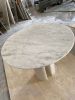 Handmade Carrara Marble Dining Table: White Round Table (42" Diameter) | Tables by AEGEAN MARBLE ARTISAN ATELIER