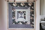 Modern Handmade Baby Quilt - Blue Floral Squares | Linens & Bedding by Hazel Oak Farms. Item made of cotton