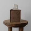 Cappuccino Brown Leather Single Tissue Box Cover | Toiletry in Storage by Vantage Design