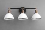 Farmhouse Vanity - 3 shade Fixture - Model No. 0085 | Sconces by Peared Creation. Item made of brass