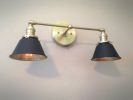 Bathroom Vanity Sconce - Brass & Black Sconce Light | Sconces by Retro Steam Works. Item made of metal works with industrial style