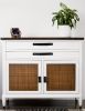 Black Leather Handle [Round End] | Pull in Hardware by Keyaiira | leather + fiber | Artist Studio in Santa Rosa. Item composed of leather