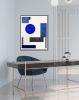 Abstract Geometric in Blues and Black | Prints by Capricorn Press. Item made of paper works with minimalism & mid century modern style