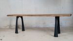 English Walnut + Steel Bench | Benches & Ottomans by Simon Silver Designs. Item made of walnut with steel