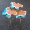 Coffee Table with Wave Epoxy Resin | Custom Ocean Live Edge | Side Table in Tables by Ironscustomwood. Item composed of oak wood