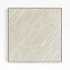 Gestural Marks in Linen by DSCVR Art Framed Square Canvas | Prints in Paintings by ArtCollectiv