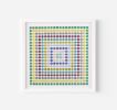 Painted Dot Collage Concentric Squares Green | Paintings by Amelia Coward