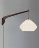 Swing Arm Wall Pendant Lamp | Pendants by La Loupe. Item composed of walnut & linen