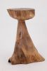 Walnut Solid Wood Sculptural Side Table, Original Contemporary Design | Tables by Logniture