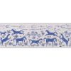 Silk Suzani Blue Table Runner, Animal Pictorial Silk on Silk | Tablecloth in Linens & Bedding by Vintage Pillows Store