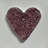 Pink Heart Crystal 4" x 4" | Mixed Media in Paintings by Emeline Tate. Item composed of canvas and synthetic