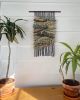 lime green neutral brown knotted weaving | Tapestry in Wall Hangings by Wolfpit Studio. Item made of wood with cotton works with boho & contemporary style