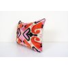 Silk Ikat Velvet Pillow with Pink Details, Handmade Velvet | Cushion in Pillows by Vintage Pillows Store. Item made of cotton