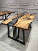 Epoxy Table - Gray Resin Table - Custom Table | Dining Table in Tables by Tinella Collection. Item made of walnut & metal compatible with contemporary and country & farmhouse style