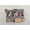 Set of Two Muted Ecru Carpet Rug Pillow | Pillows by Vintage Pillows Store. Item made of fiber