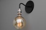 Industrial Sconce - Bare bulb Light - Model No. 8064 | Sconces by Peared Creation. Item made of brass