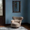 Brutalist Mirror Small Natural Wood | Work by District Loom