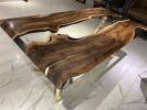 Custom Clear Epoxy Table - Epoxy Resin Table - Dining Table | Tables by Tinella Wood. Item made of walnut & synthetic compatible with contemporary and country & farmhouse style