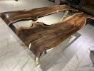 Custom Clear Epoxy Table - Epoxy Resin Table - Dining Table | Tables by Tinella Collection. Item made of walnut & synthetic compatible with contemporary and country & farmhouse style