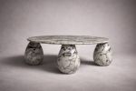 Cons Rosso Levanto Marble Round Coffee Table | Tables by HamamDecor LLC