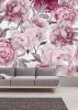 Pink Peony on White Background Wallpaper Mural | Wall Treatments by uniQstiQ