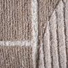 Handwoven Geometric Wool Rug, Ivory Beige Abstract Living Room Carpet | Area Rug in Rugs by Swiflo