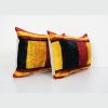 Ikat Velvet Pillow Cover with Rich Border, Matching Red | Sham in Linens & Bedding by Vintage Pillows Store. Item made of cotton with fiber