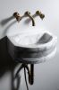 Modern-Minimalist Carrara Marble Sink: Timeless Elegance and Radiance for Your Bathroom | Water Fixtures by AYMARBLEDESIGN LLC