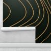 Forest Green Wavy Lines - Abstract Luxury Wallpaper Mural | Wall Treatments by ELLE WALLS