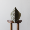 Cream Jute with Woven Olive Green Wool Lumbar Pillow 12x20 | Pillows by Vantage Design