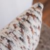 White Wool with Striations Capped with Orange Felt Wool Lumbar 14x18 | Pillows by Vantage Design