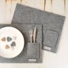Felt placemat, coaster and cutlery holder "bon appetit" | Tableware by DecoMundo Home. Item composed of aluminum in minimalism or industrial style
