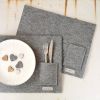 Gray felt placemats with cutlery pocket. Set of 2 | Tableware by DecoMundo Home. Item composed of aluminum in minimalism or industrial style