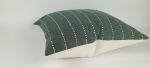hmong pillow, green woven pillow, green striped pillow | Pillows by Velvet Fringe