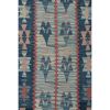 Organic Wool Turkish Kilim Runner Rug with Pink and Blue | Rugs by Vintage Pillows Store. Item composed of wool and fiber