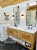 MODEL 1014 - Custom Double Sink Bathroom Vanity | Countertop in Furniture by Limitless Woodworking. Item made of maple wood works with mid century modern & contemporary style
