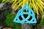 Triquetra Knot Celtic White Clay Pottery Aqua | Wall Sculpture in Wall Hangings by Studio Strietnberger / Knottery Pottery - Kathleen Streitenberger. Item made of ceramic