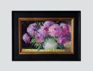 Purple peony flowers painting canvas art 8x12 inches, Purple | Oil And Acrylic Painting in Paintings by Natart. Item made of canvas with synthetic works with contemporary style