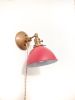 Adjustable Bedside Reading Wall Light, Antique Brass & Matte | Sconces by Retro Steam Works. Item made of fabric with brass works with mid century modern style