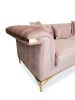Un azalée, 87'' Rolled Arm Sofa, Light Rose Velvet, Wood Tri | Couch in Couches & Sofas by Art De Vie Furniture