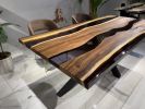 Custom Epoxy River Resin Dining Table, Epoxy Table | Tables by Tinella Collection. Item composed of walnut & synthetic compatible with contemporary and art deco style