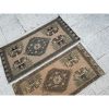 Vintage Handmade Turkish Oushak Rugs, Set Of 2, Pair | Runner Rug in Rugs by Vintage Pillows Store. Item composed of cotton
