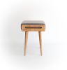 Stool Made of Solid Oak Table, Oak Legs | Chairs by Manuel Barrera Habitables. Item composed of oak wood and fabric