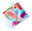 Acrylic Block Heart Painting: Loud Love (No. 5 of 10) | Mixed Media in Paintings by carrie song